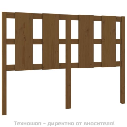Горна табла за легло, меденокафява, 125,5x4x100 см, бор масив