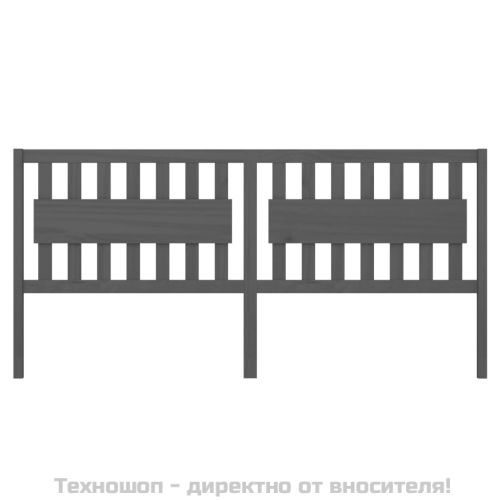 Горна табла за легло, сива, 205,5x4x100 см, бор масив