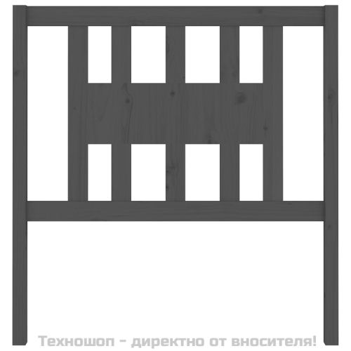 Табла за спалня, сива, 96x4x100 см, бор масив