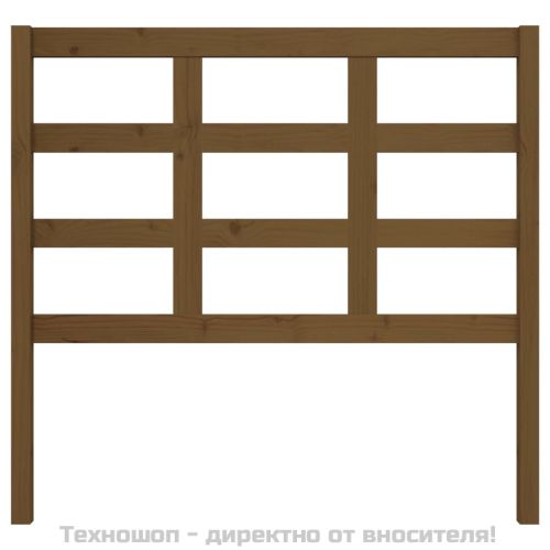 Горна табла за легло, меденокафява, 105,5x4x100 см, бор масив