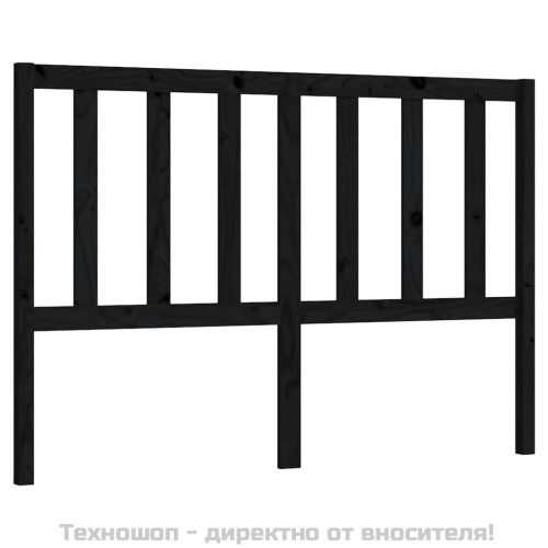 Горна табла за легло, черна, 126x4x100 см, бор масив