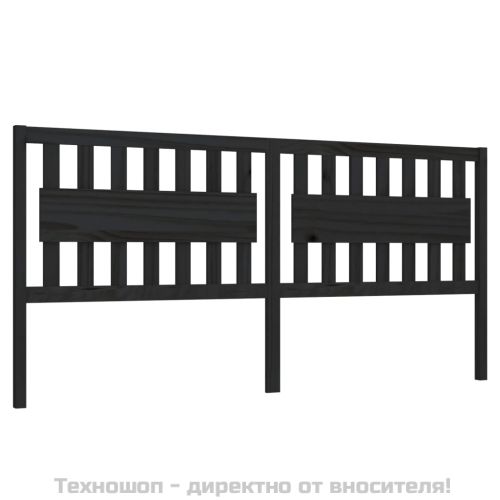 Горна табла за легло, черна, 205,5x4x100 см, бор масив