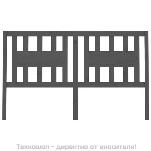 Табла за спалня, сива, 141x4x100 см, бор масив