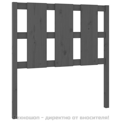Горна табла за легло, сива, 105,5x4x100 см, бор масив
