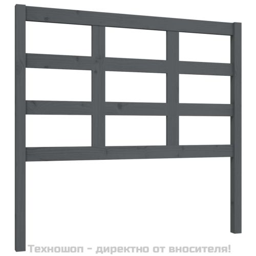 Горна табла за легло, сива, 105,5x4x100 см, бор масив