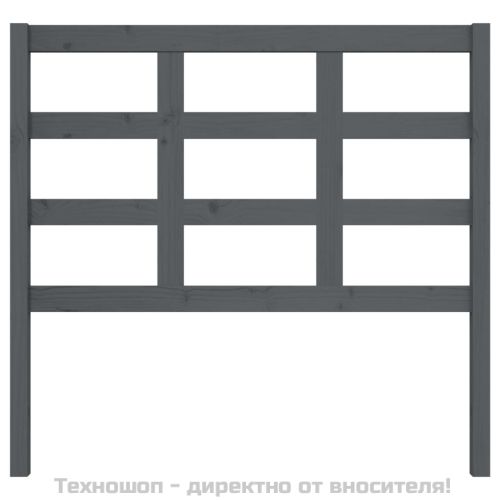 Горна табла за легло, сива, 105,5x4x100 см, бор масив