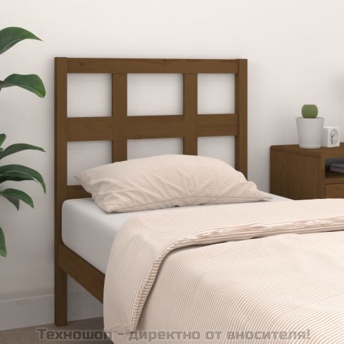 Горна табла за легло, меденокафява, 105,5x4x100 см, бор масив