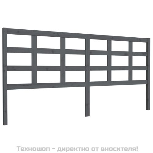 Горна табла за легло, сива, 205,5x4x100 см, бор масив