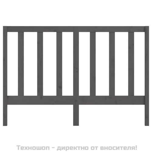 Горна табла за легло, сива, 126x4x100 см, бор масив