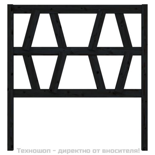 Горна табла за легло, черна, 96x4x100 см, бор масив