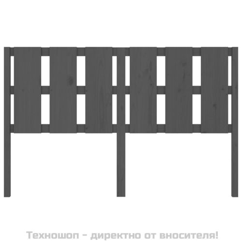 Горна табла за легло, сива, 155,5x4x100 см, бор масив