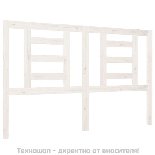 Горна табла за легло, бяла, 146x4x100 см, бор масив