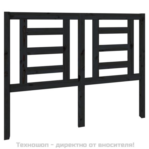 Горна табла за легло, черна, 126x4x100 см, бор масив