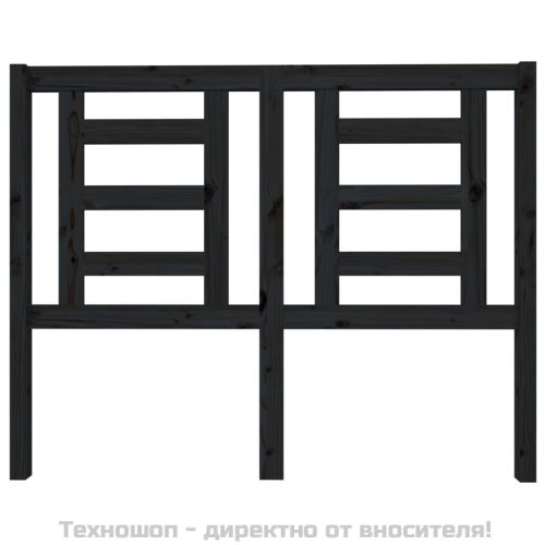 Горна табла за легло, черна, 126x4x100 см, бор масив