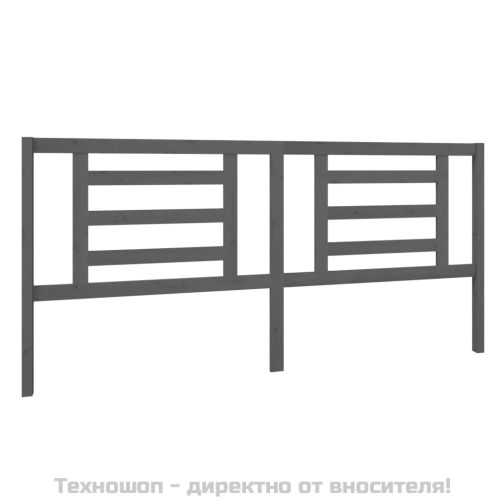 Горна табла за легло, сива, 206x4x100 см, бор масив