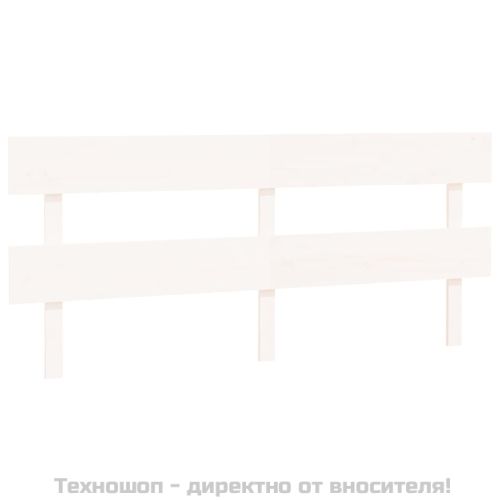 Горна табла за легло, бяла, 204x3x81 см, бор масив