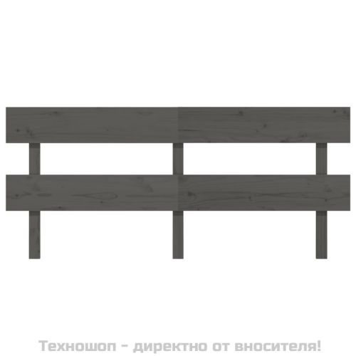 Горна табла за легло, сива, 204x3x81 см, бор масив