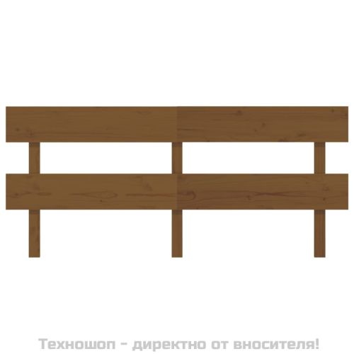 Горна табла за легло, меденокафява, 204x3x81 см, бор масив
