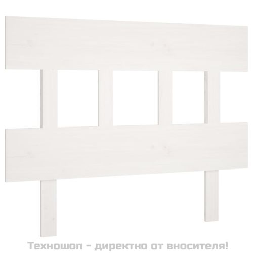 Горна табла за легло, бяла, 103,5x3x81 см, бор масив