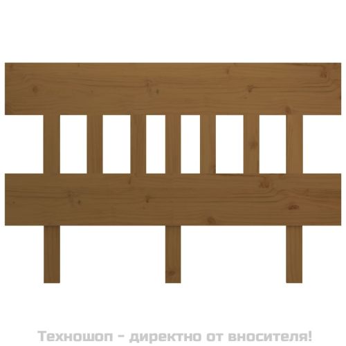 Горна табла за легло, меденокафява, 123,5x3x81 см, бор масив