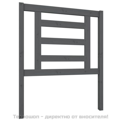 Горна табла за легло, сива, 81x4x100 см, бор масив