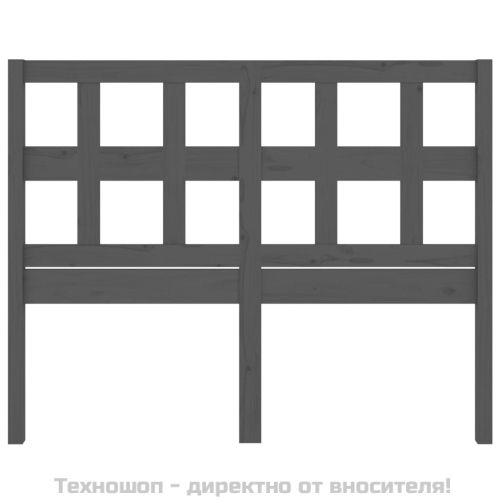 Горна табла за легло, сива, 145,5x4x100 см, бор масив