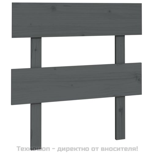 Горна табла за легло, сива, 93,5x3x81 см, бор масив