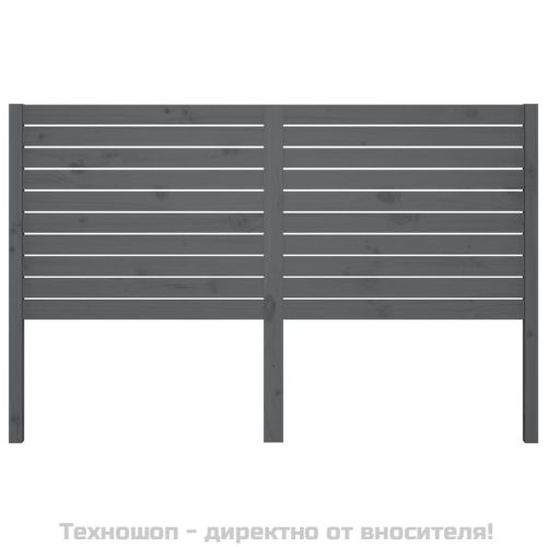 Горна табла за легло, сива, 126x4x100 см, бор масив