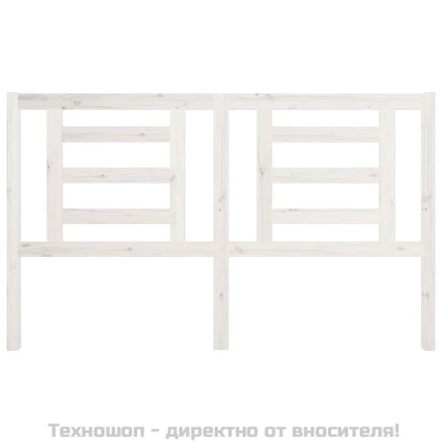 Горна табла за легло, бяла, 166x4x100 см, бор масив