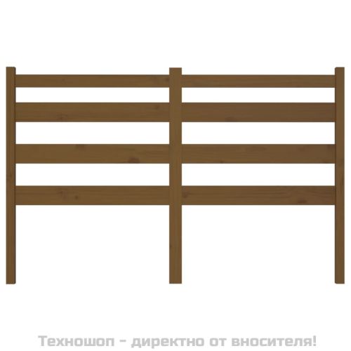 Горна табла за легло, меденокафява, 126x4x100 см, бор масив