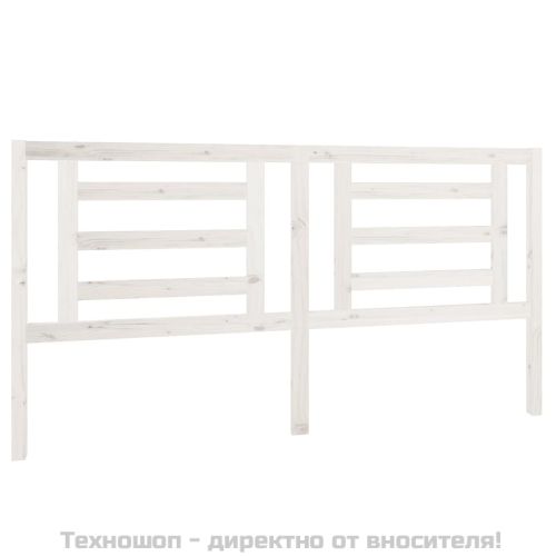 Горна табла за легло, бяла, 186x4x100 см, бор масив