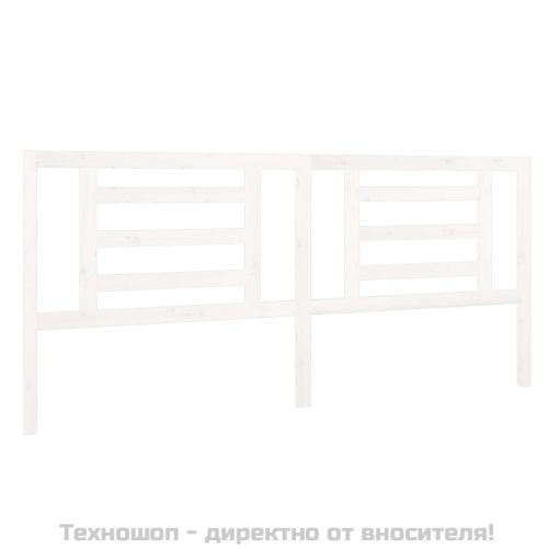 Горна табла за легло, бяла, 206x4x100 см, бор масив
