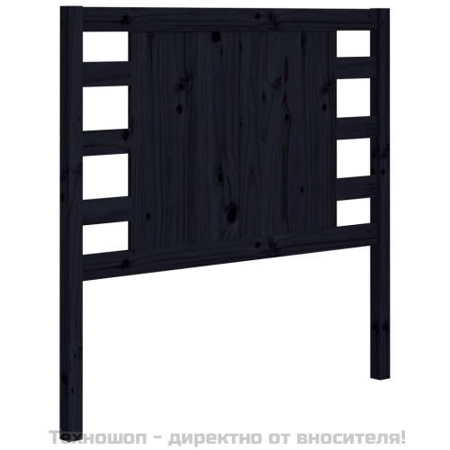 Табла за спалня, черна, 81x4x100 см, бор масив