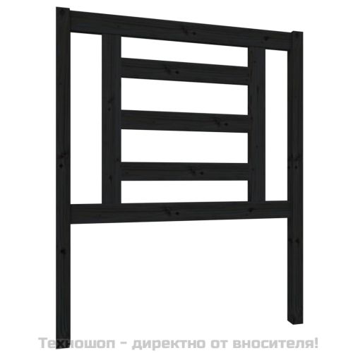 Горна табла за легло, черна, 81x4x100 см, бор масив