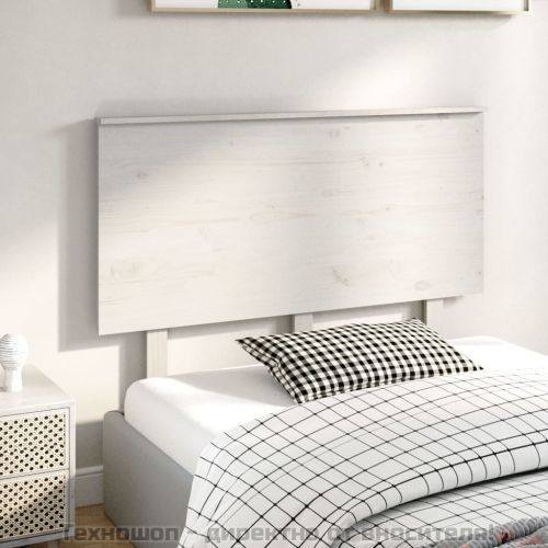 Горна табла за легло, бяла, 124x6x82,5 см, бор масив