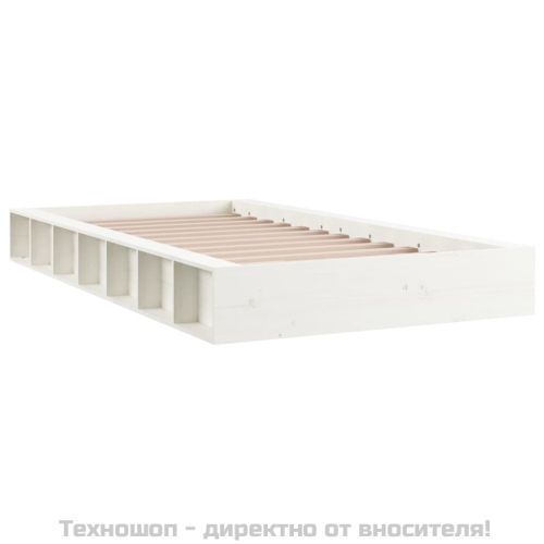 рамка за легло бяла 75x190 см Small Single дърво масив