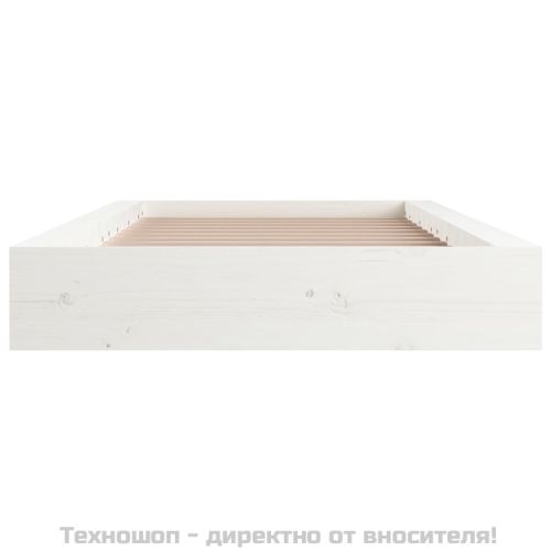 рамка за легло бяла 75x190 см Small Single дърво масив