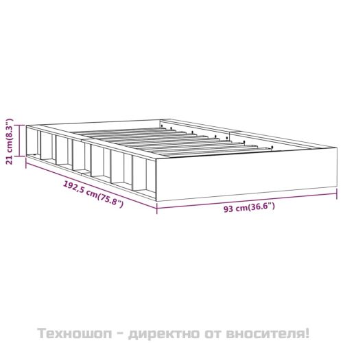 рамка за легло бяла 75x190 см Small Single дърво масив