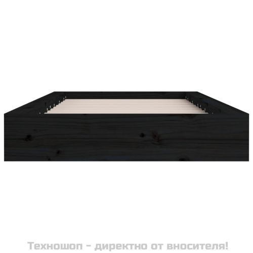 рамка за легло черна 75x190 см Small Single дърво масив