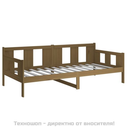Дневно легло, меденокафяво, борово дърво масив, 90x190 см