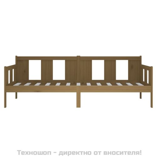 Дневно легло, меденокафяво, борово дърво масив, 90x190 см