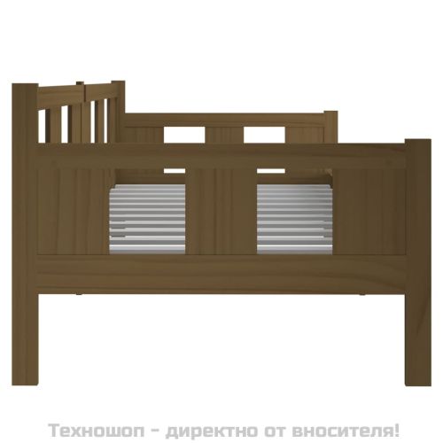 Дневно легло, меденокафяво, борово дърво масив, 90x190 см