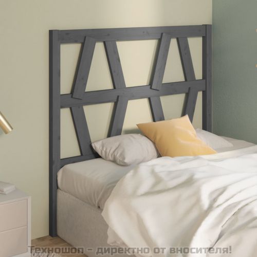 Горна табла за легло, сива, 96x4x100 см, бор масив