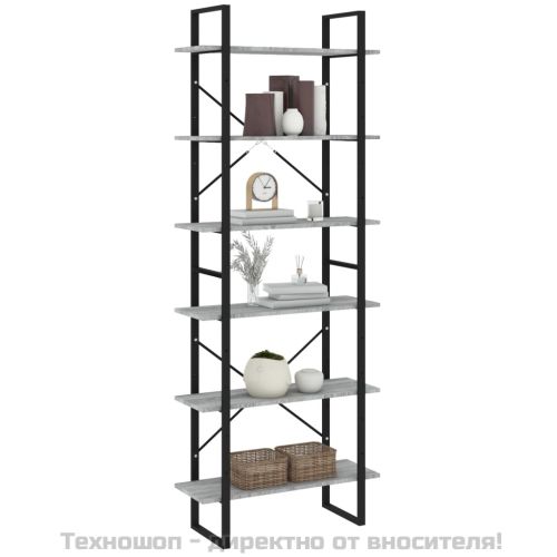 Висок шкаф, Сив сонома, 80x30x210 см, инженерно дърво