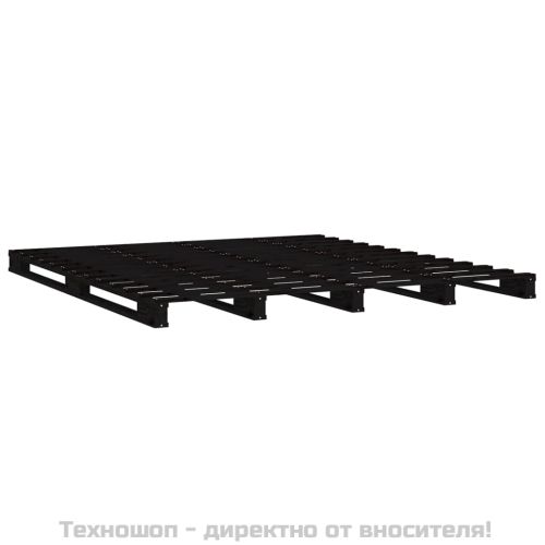 Легло от палети черно 120x190 см бор масив Small Double