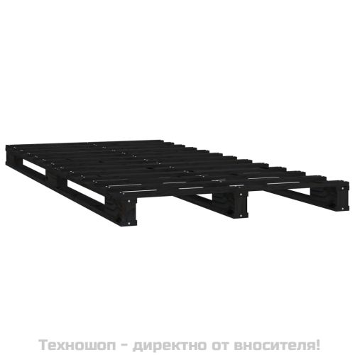 Легло от палети, черно, 75x190 см, бор масив, Small Single