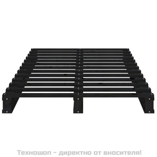 Легло от палети, черно, 75x190 см, бор масив, Small Single