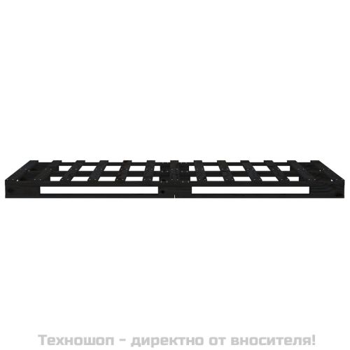 Легло от палети, черно, 75x190 см, бор масив, Small Single