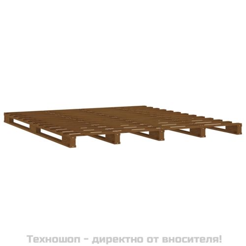 Легло от палети, меденокафява, 120x200 см, бор масив