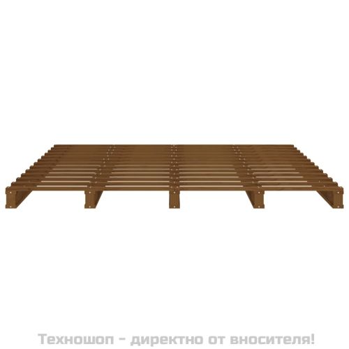 Легло от палети, меденокафява, 120x200 см, бор масив